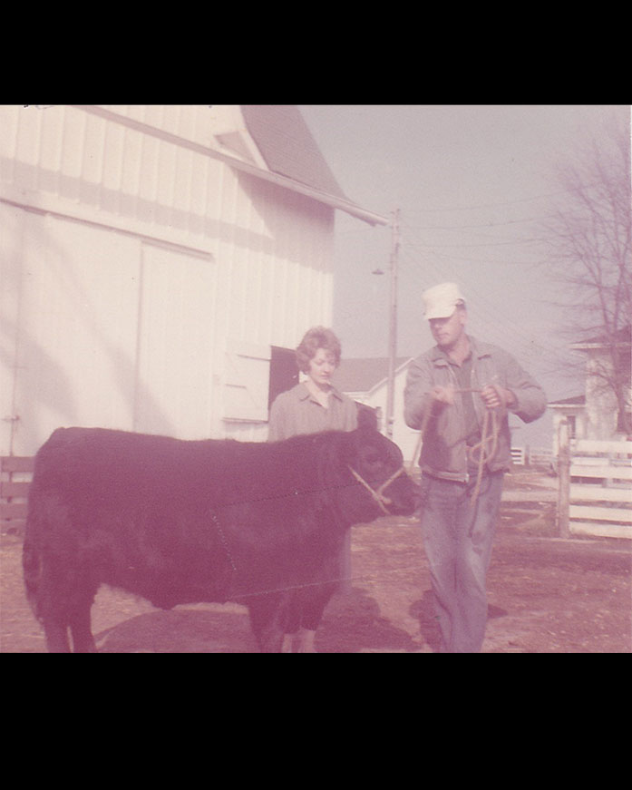 Larry & Karol with Bull - 1964