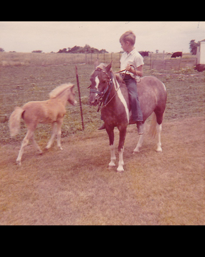 Cowboy Mike on pony Ginger - 1972