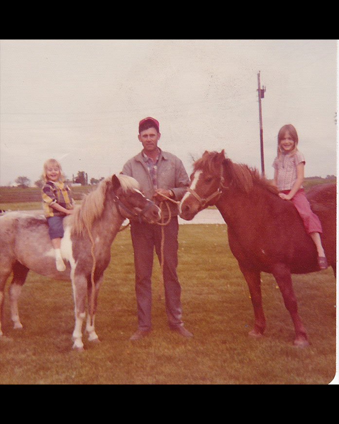 Larry with Vic and Val on horses - 1974